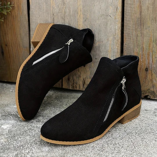 Ambreline – Bottines orthopédiques en cuir avec fermeture éclair