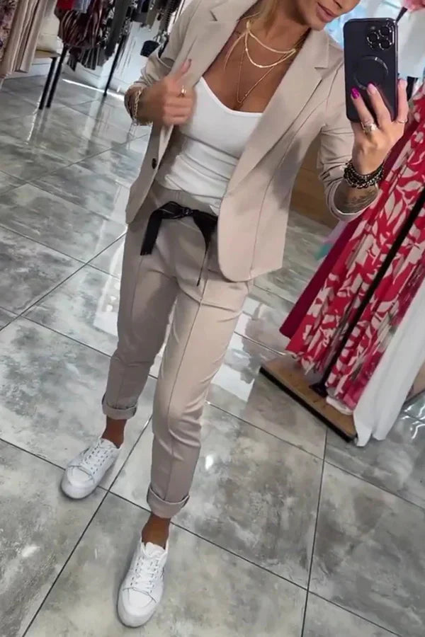 Candice – Ensemble blazer fluide et pantalon décontracté