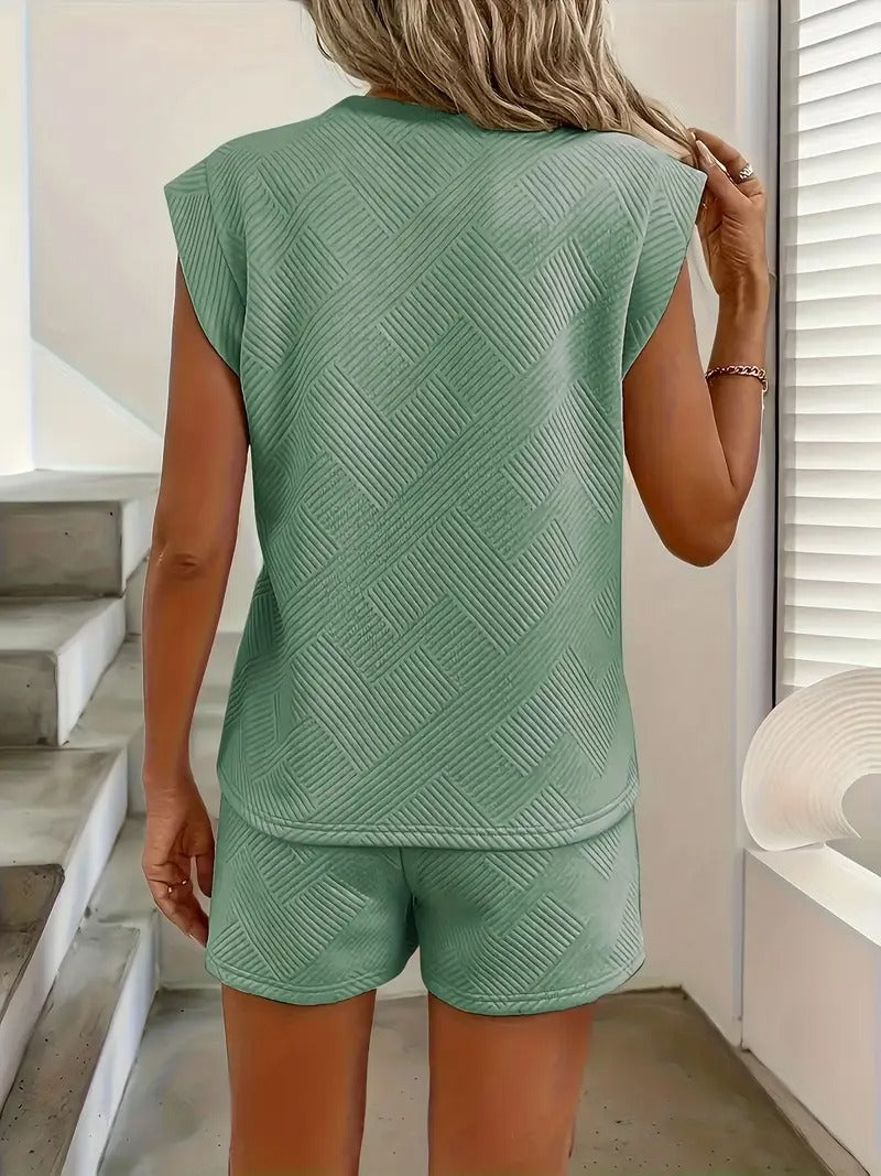 Betsabeé – Ensemble crop top et short vert