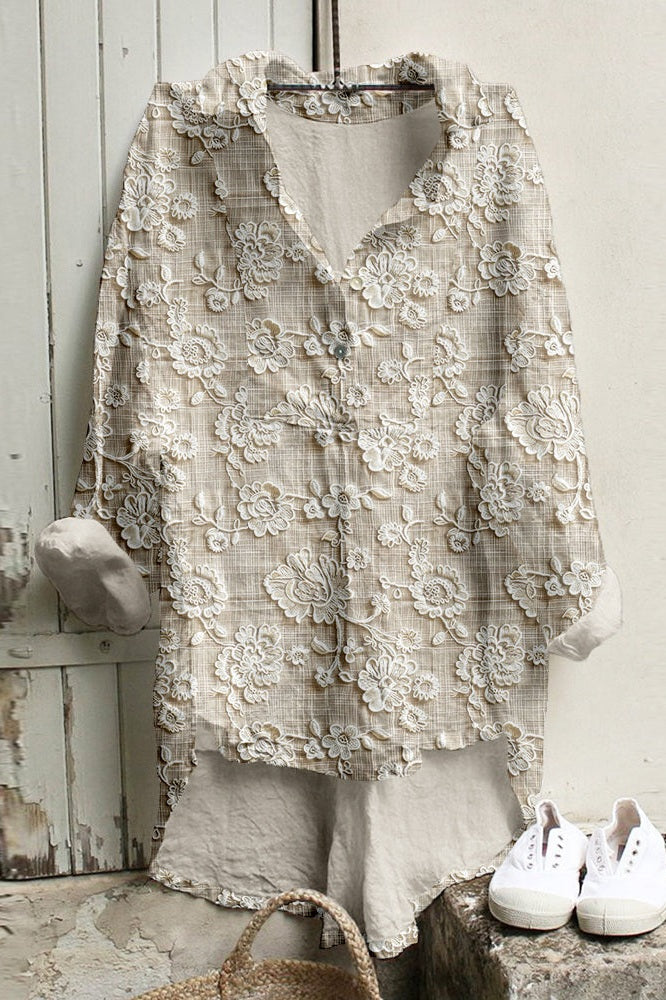 Constance – Blouse sand & bloom
