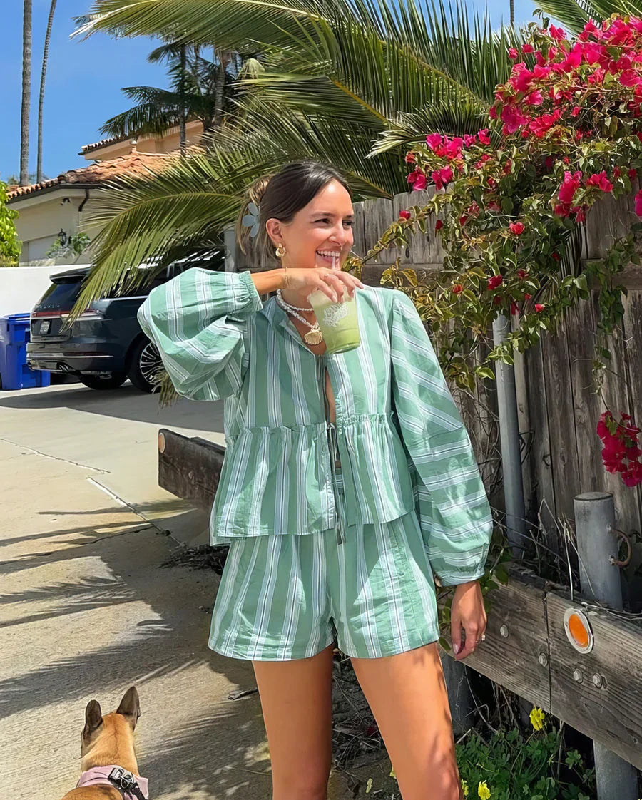 Soleia - Ensemble d'été à rayures élégantes