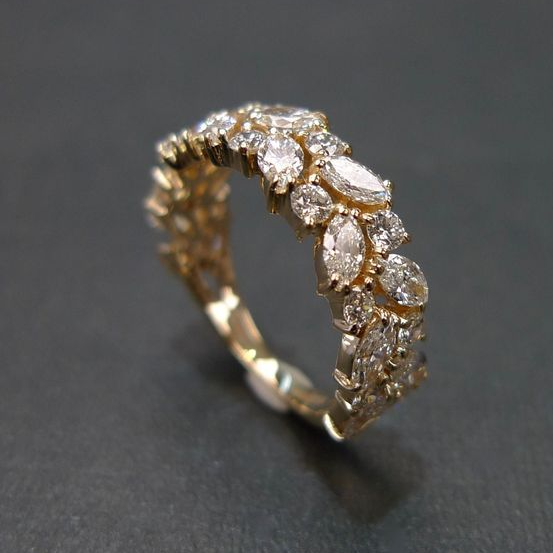 Zirgolda – Bague vintage dorée avec zirconia