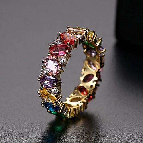 Coloriane – Bague vintage avec zirconia colorés