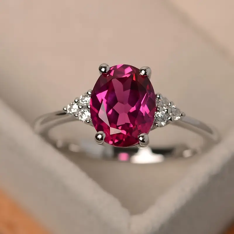Rosovaline – Bague en argent élégante avec pierre ovale rose