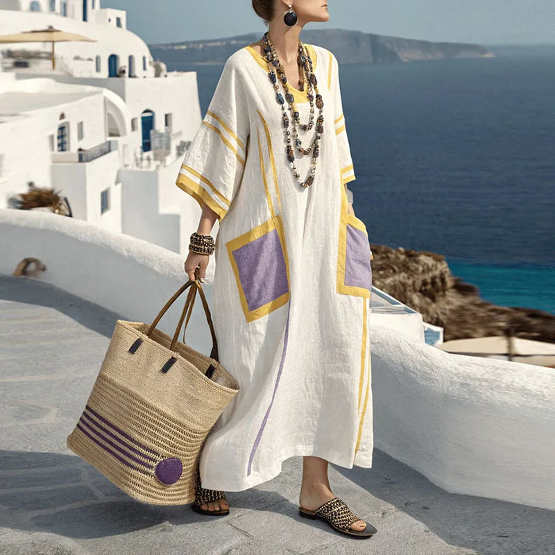 Morgane – Robe élégante en coton et lin