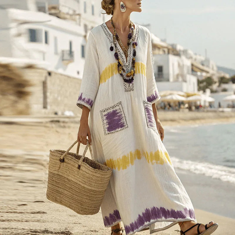 Zélie – Robe élégante en coton et lin