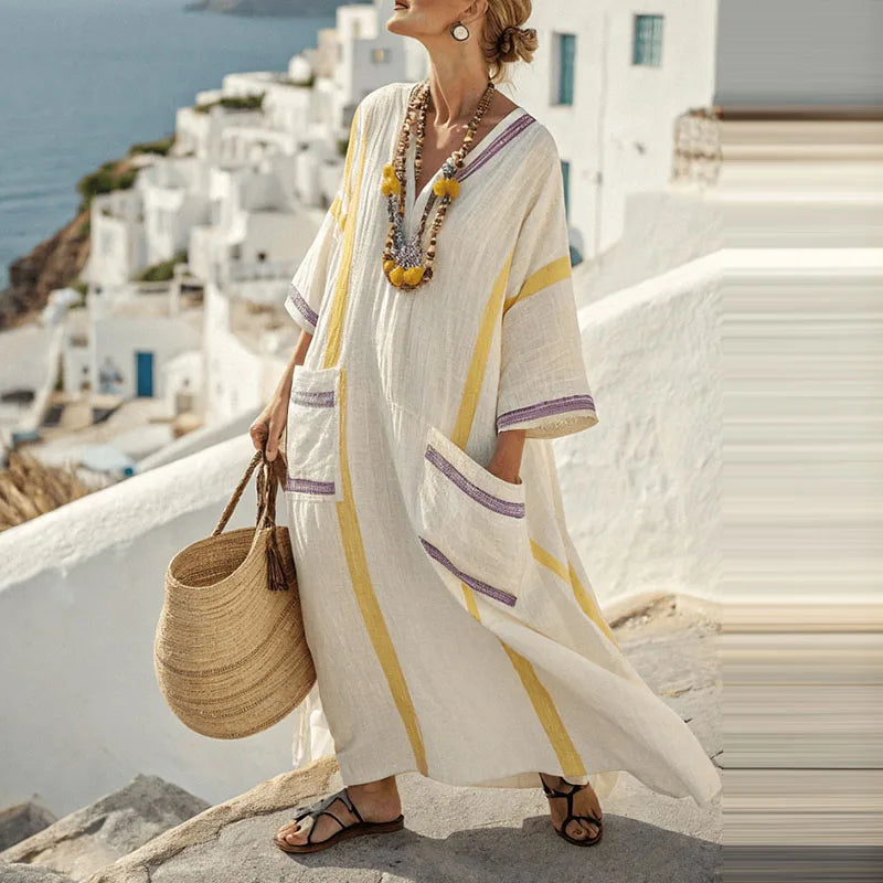 Bernadette – Robe élégante en coton et lin