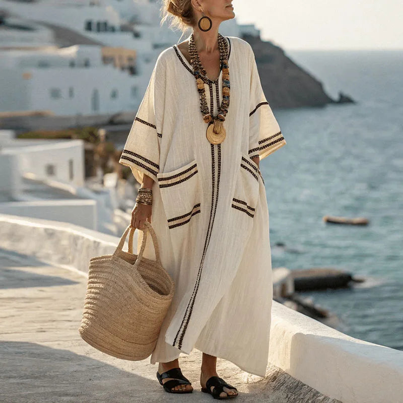 Denise – Robe élégante en coton et lin