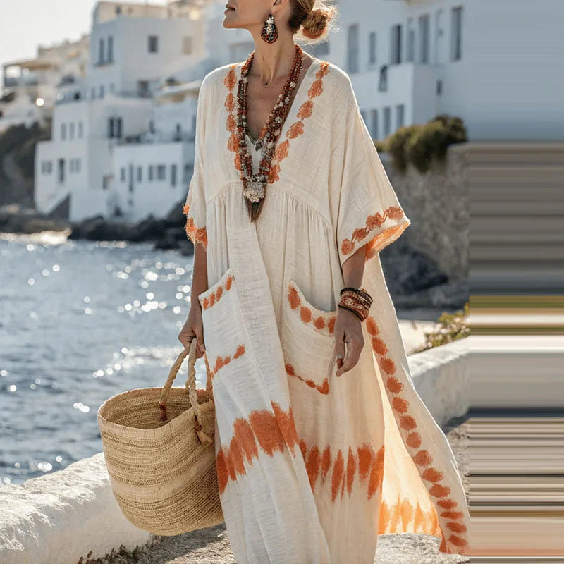 Myriam – Robe élégante en coton et lin