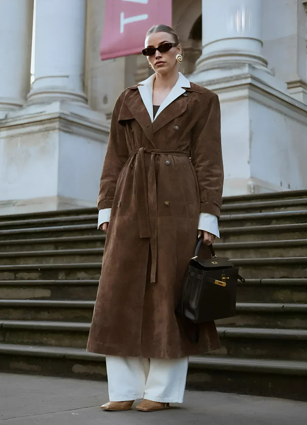 Angélina - Trench-coat en daim élégant