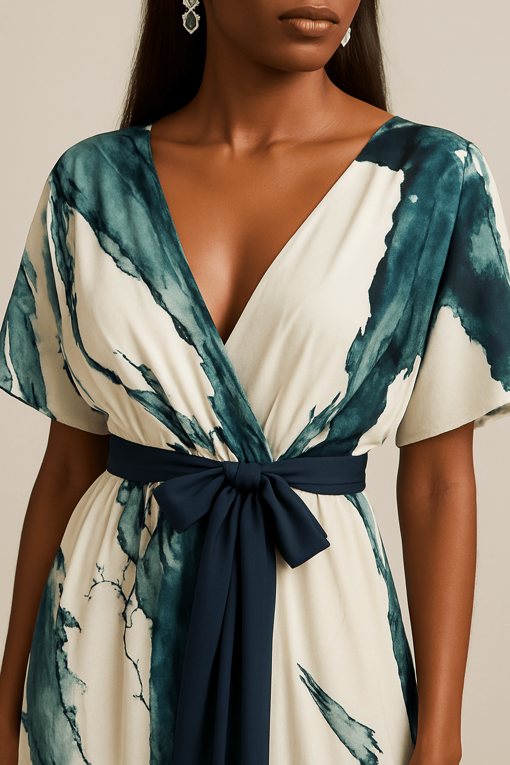 Nayla – Robe longue à imprimé aquarelle