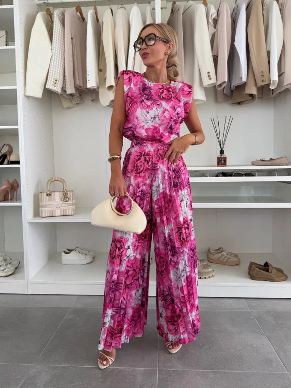 Fleurine - Ensemble haut et pantalon élégant