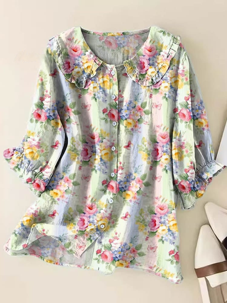 Capucine – Chemisier vintage à col Claudine