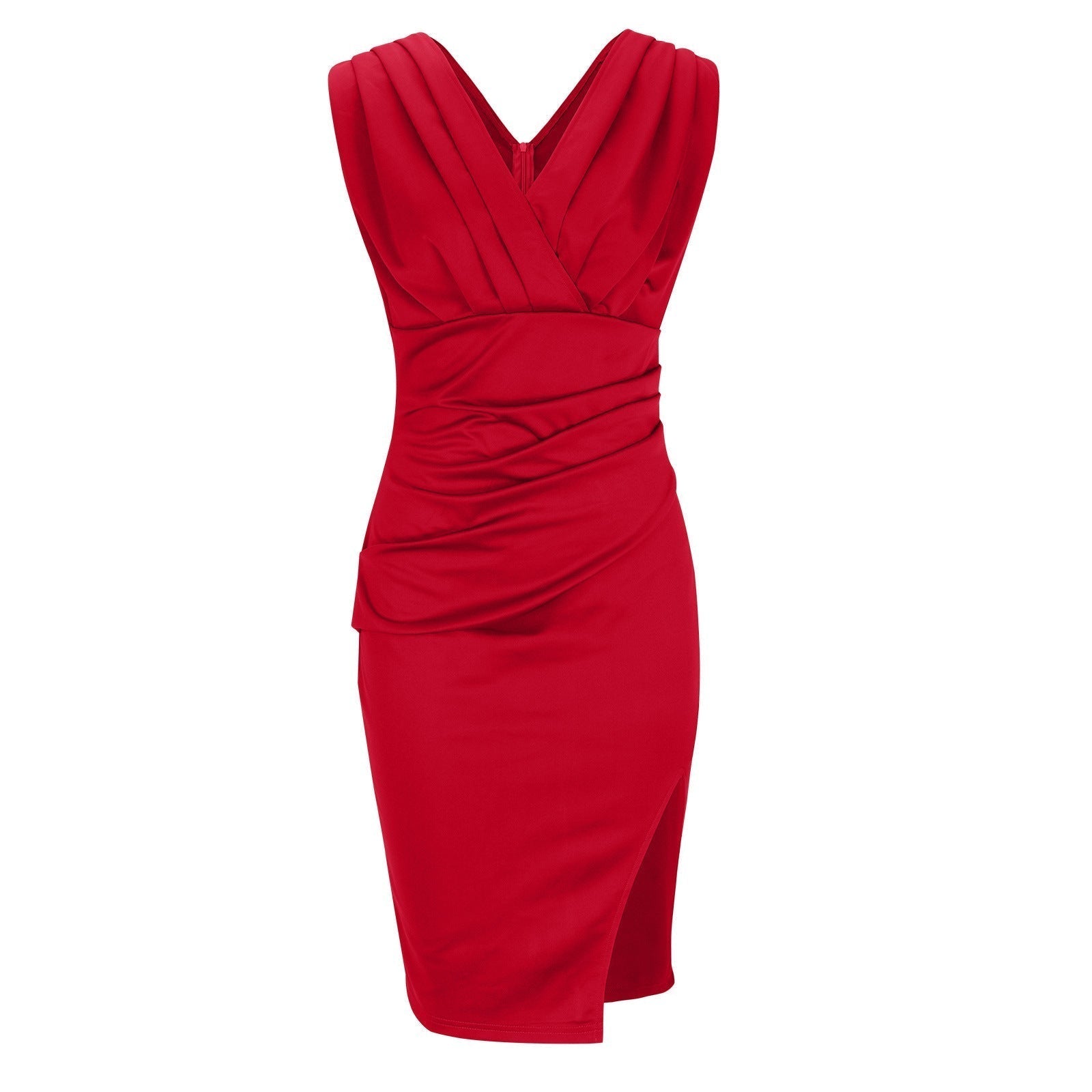 Floria – Robe ajustée avec décolleté en V et fente