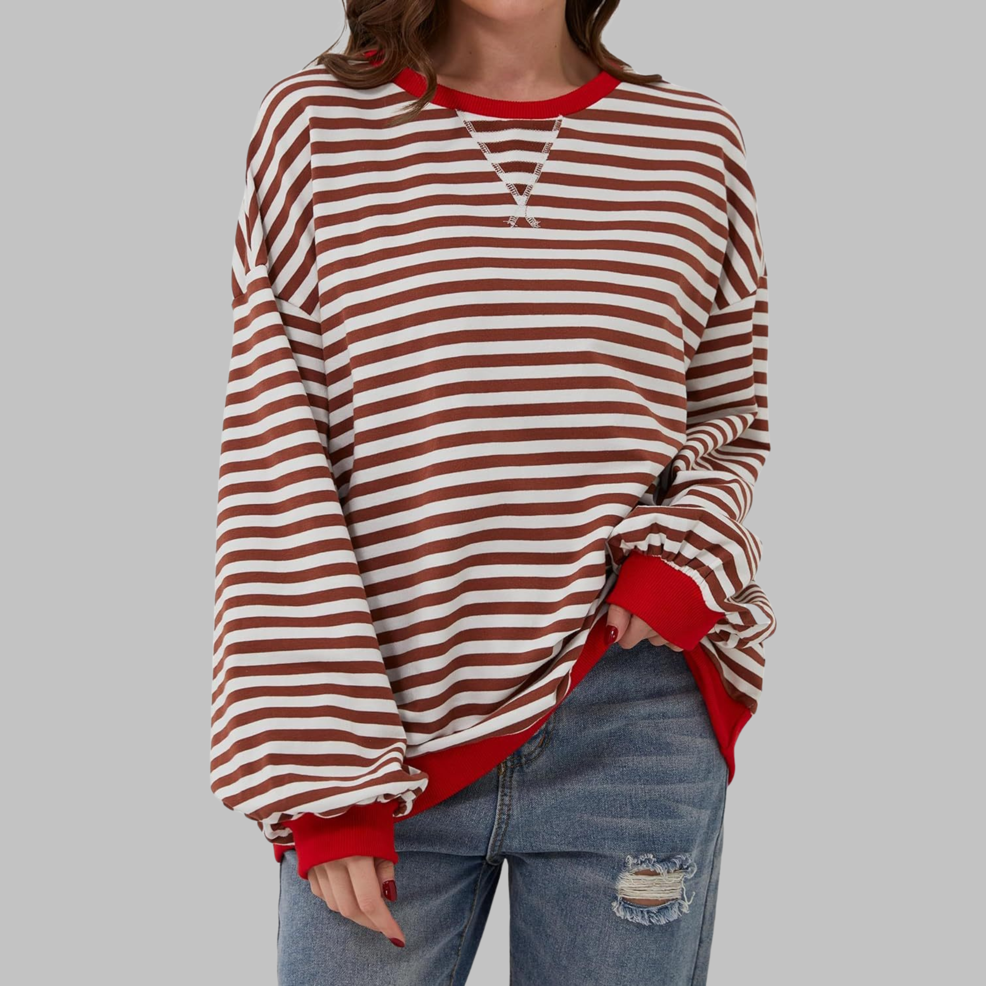 Maïwenn – Sweat rayé à manches longues
