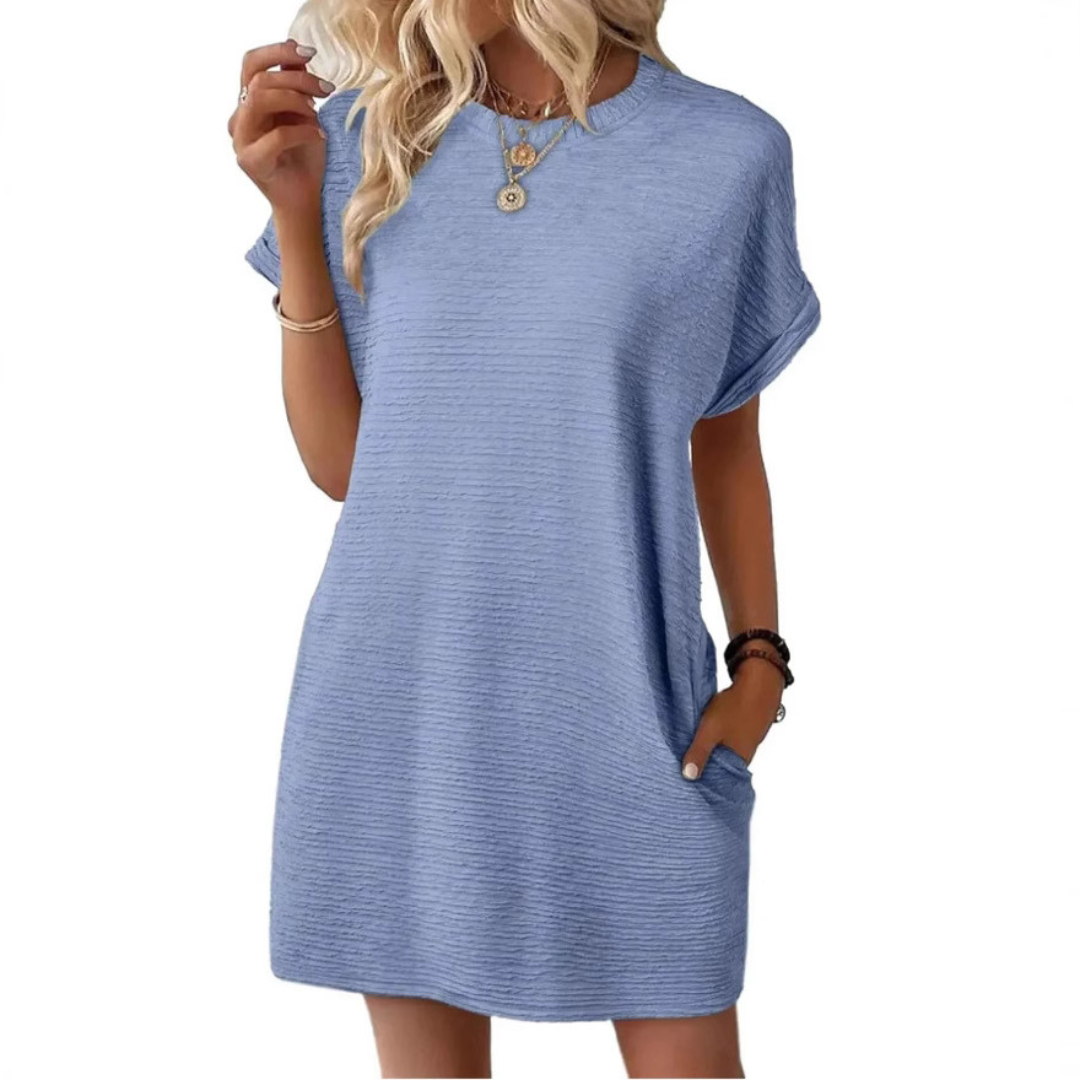 Amandine – Robe d'été minimaliste à col rond