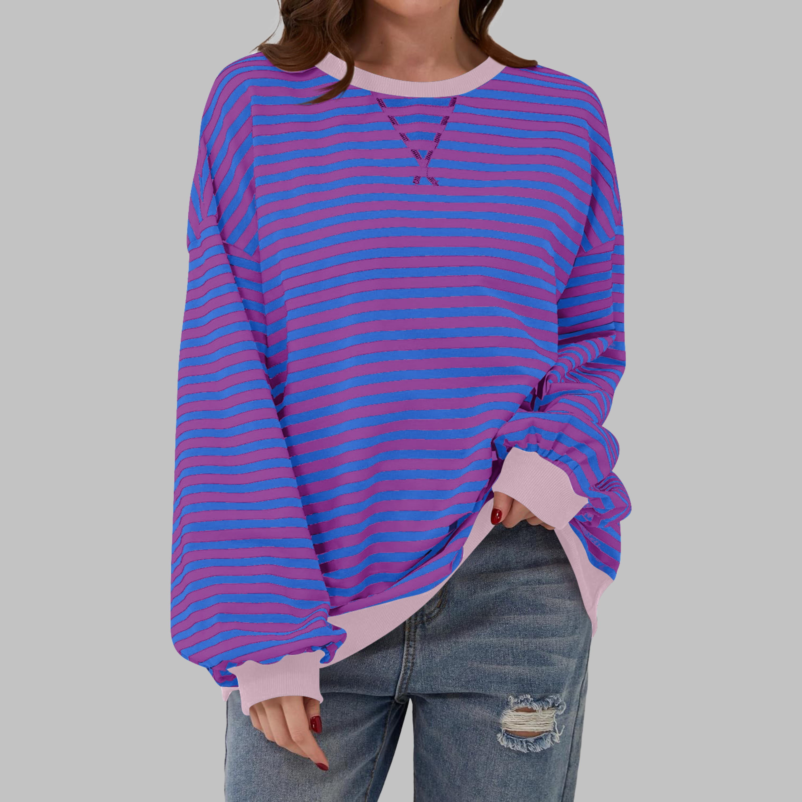 Maïwenn – Sweat rayé à manches longues