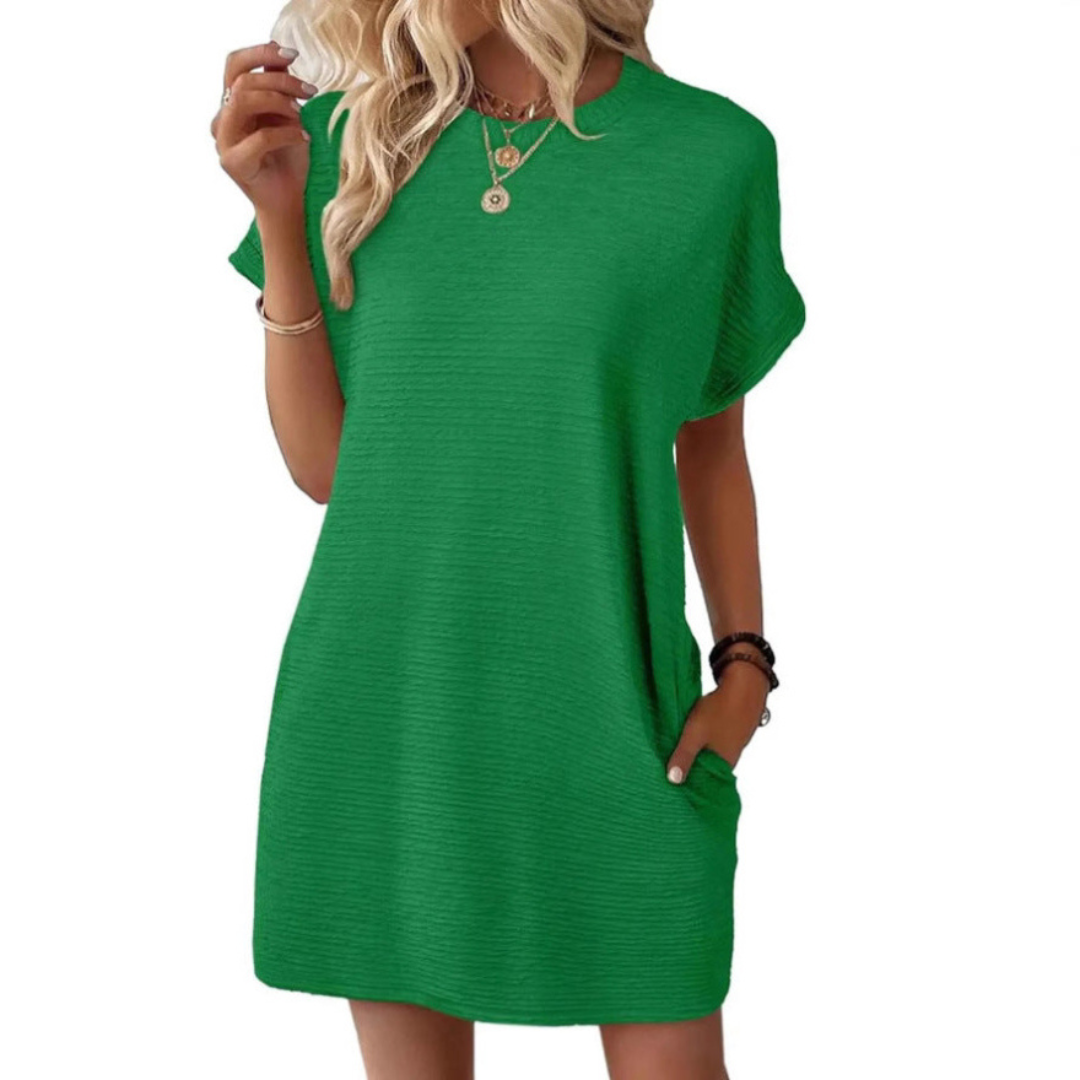 Amandine – Robe d'été minimaliste à col rond