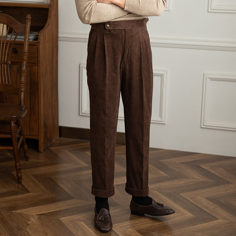 Dorchester Vintage Corduroy Double Pleated Trousers