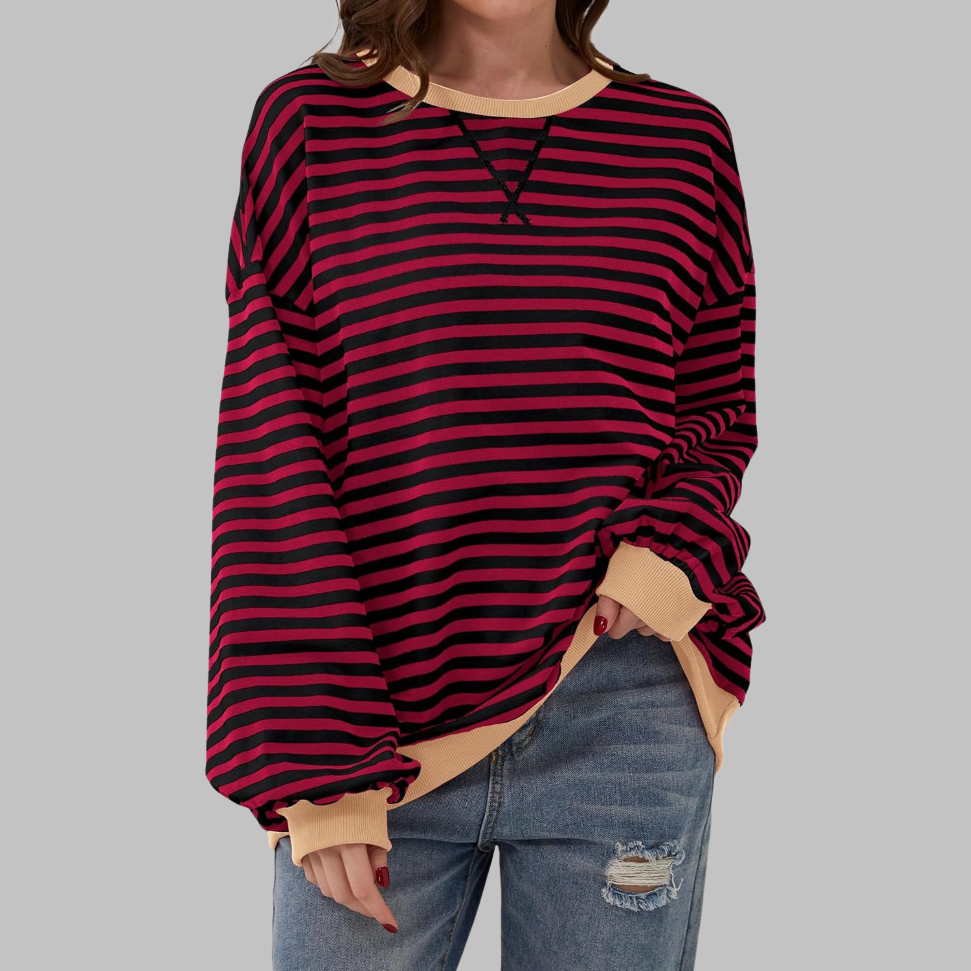 Maïwenn – Sweat rayé à manches longues