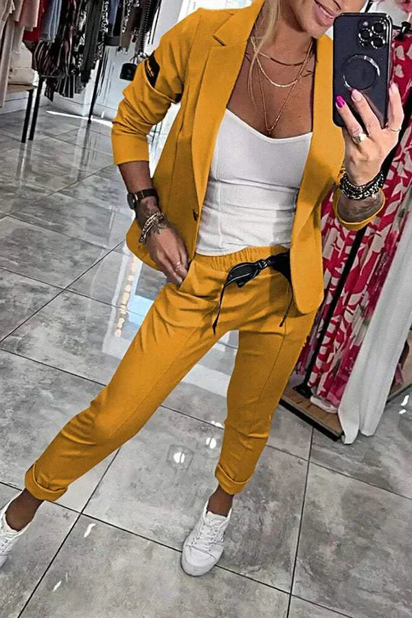 Candice – Ensemble blazer fluide et pantalon décontracté
