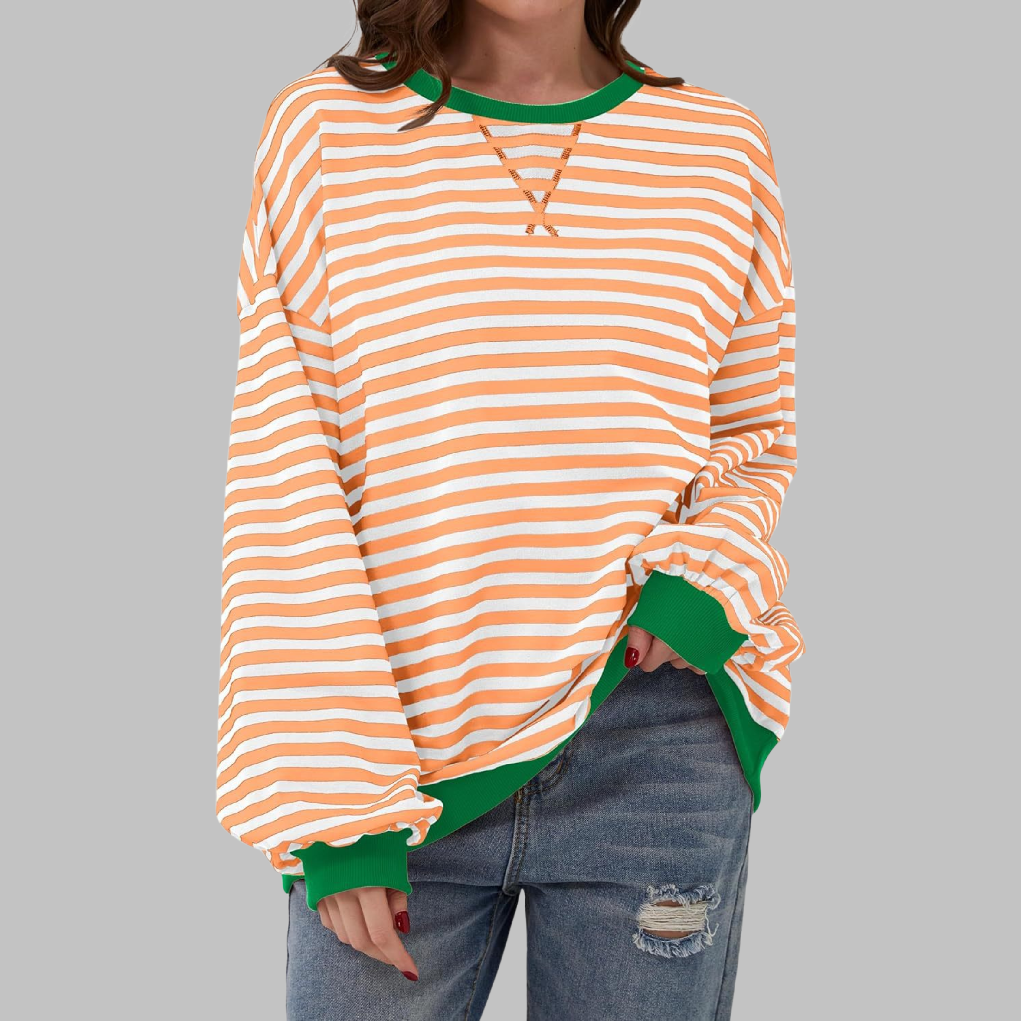 Maïwenn – Sweat rayé à manches longues