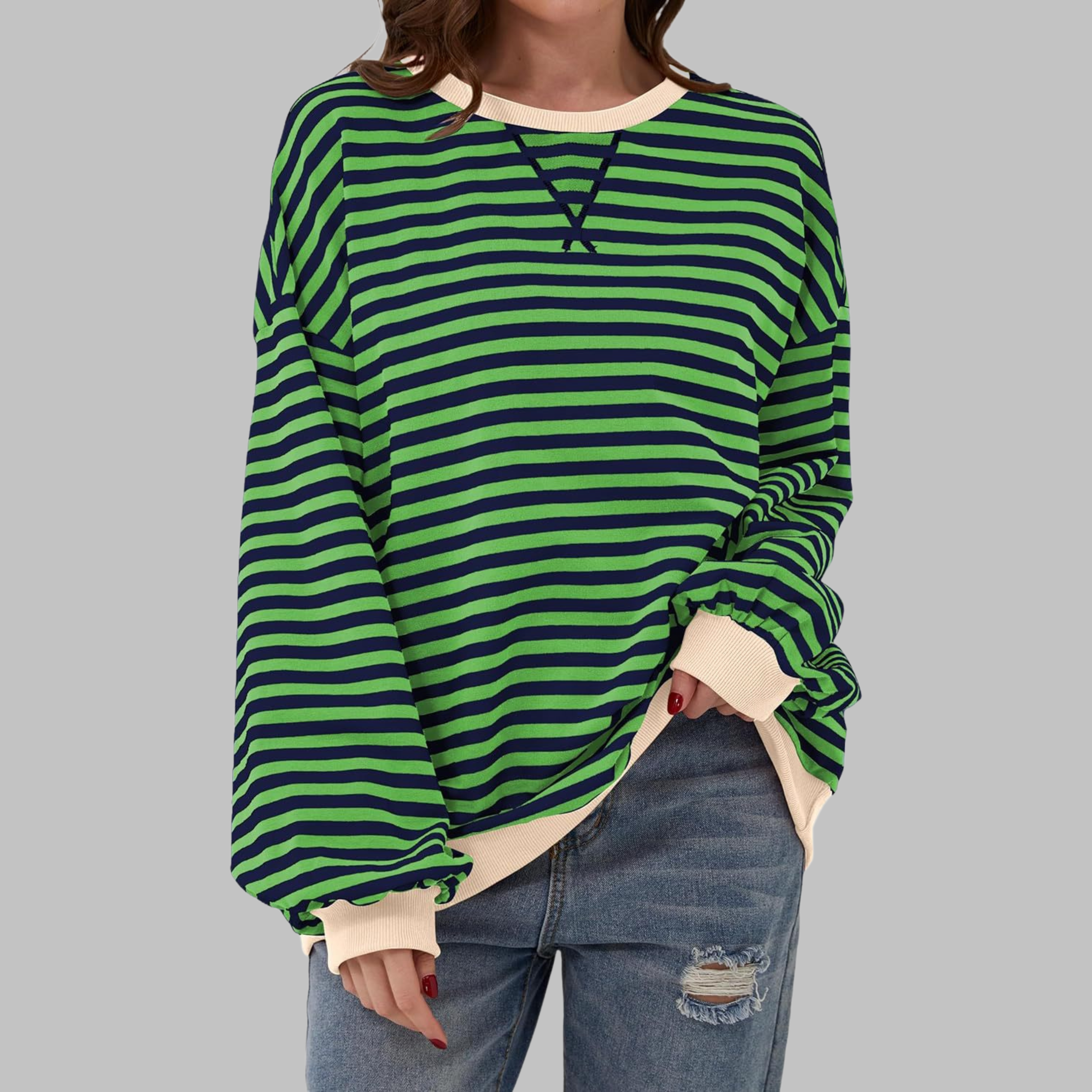 Maïwenn – Sweat rayé à manches longues