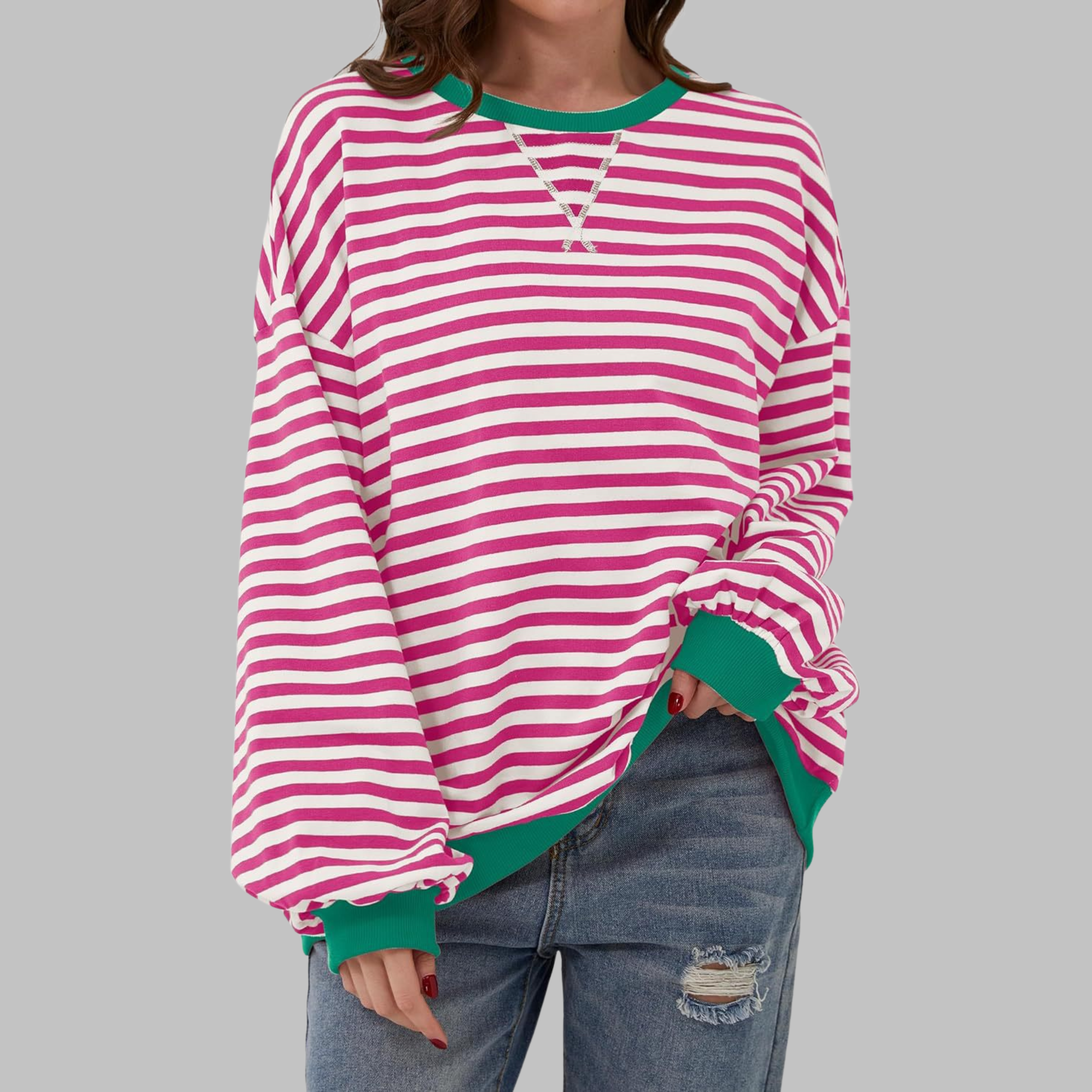 Maïwenn – Sweat rayé à manches longues
