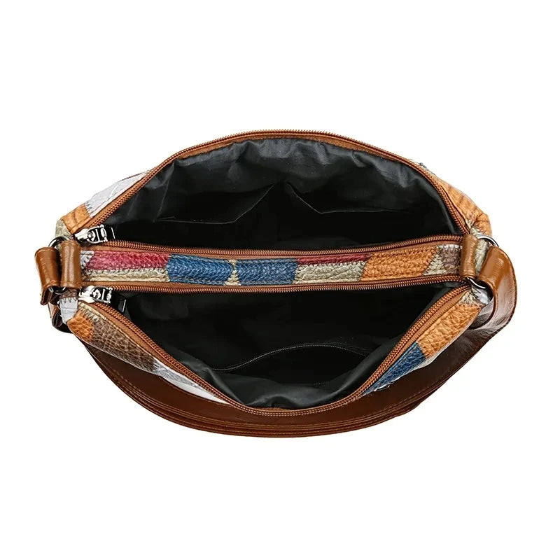 Dora – Sac à main patchwork en cuir végétal