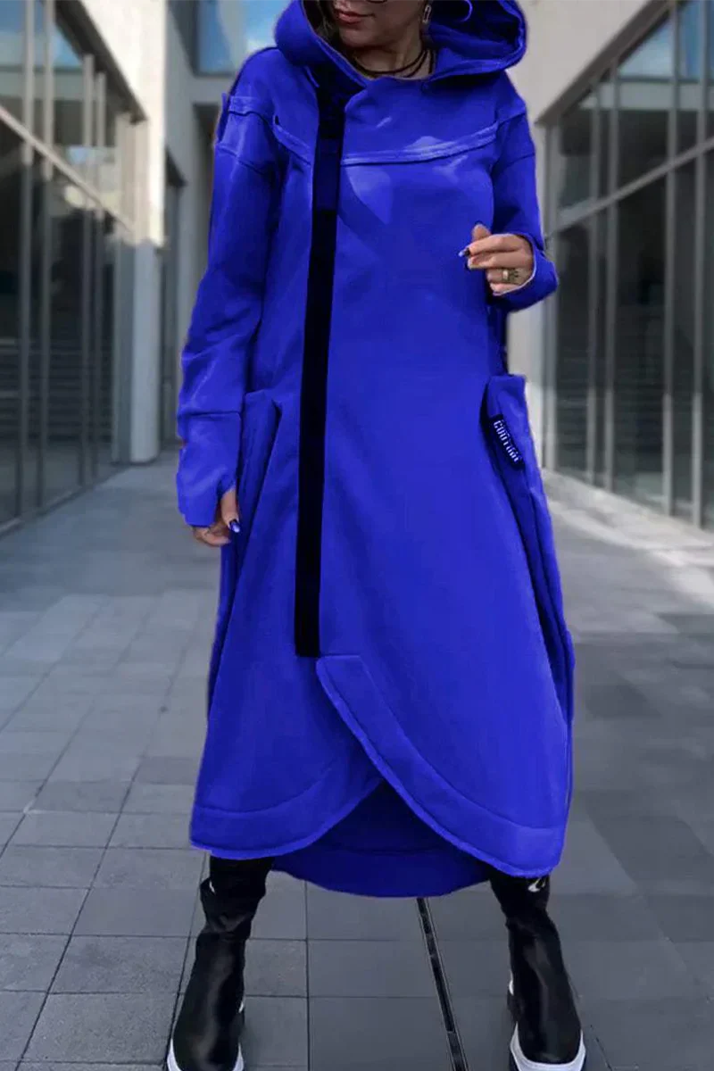 Gwenaëlle – Veste longue zippée élégante