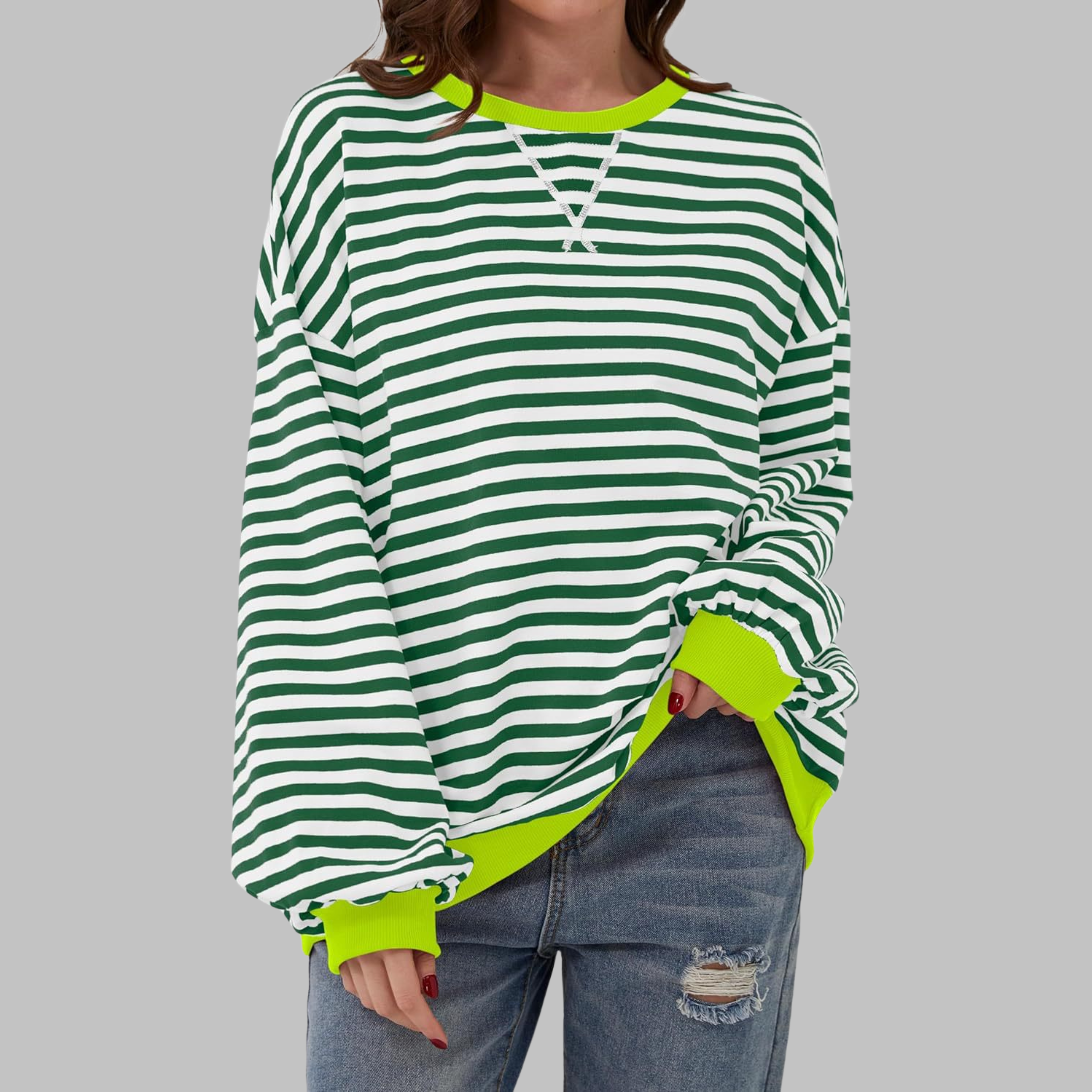 Maïwenn – Sweat rayé à manches longues