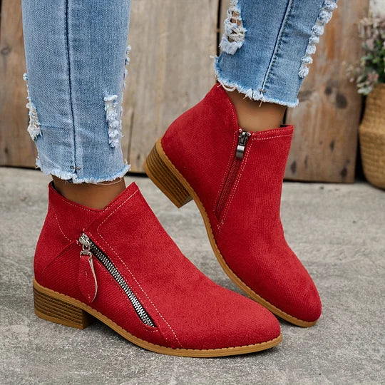 Ambreline – Bottines orthopédiques en cuir avec fermeture éclair