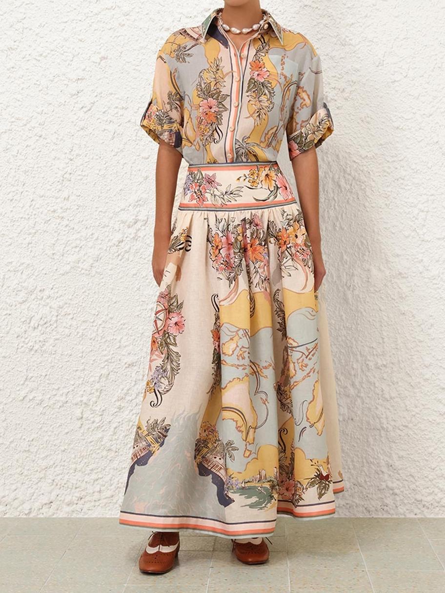 Ondina – Jupe trapèze vintage à taille large