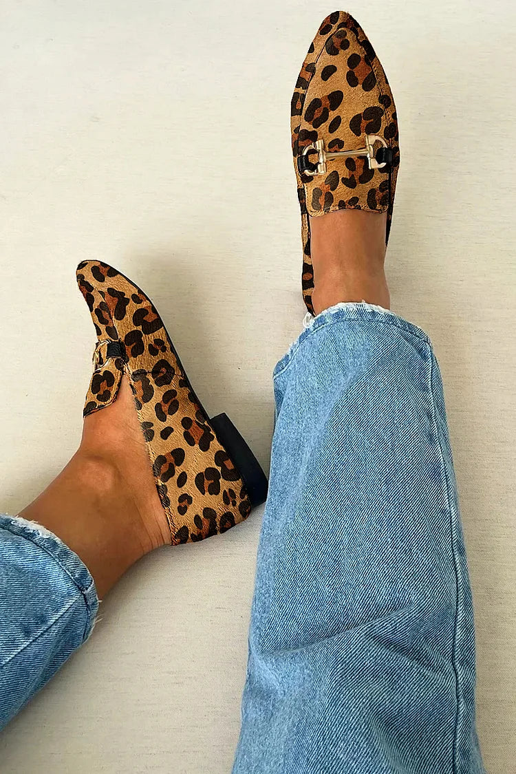 Auréline - Mocassins élégants avec imprimé et boucle métallique