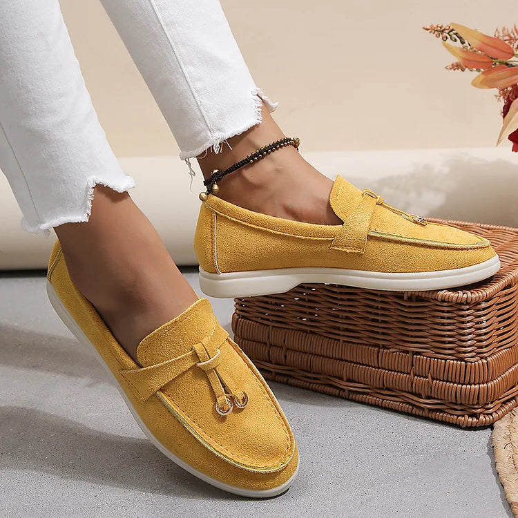 Élérine - Mocassins élégants avec surpiqûres nouées