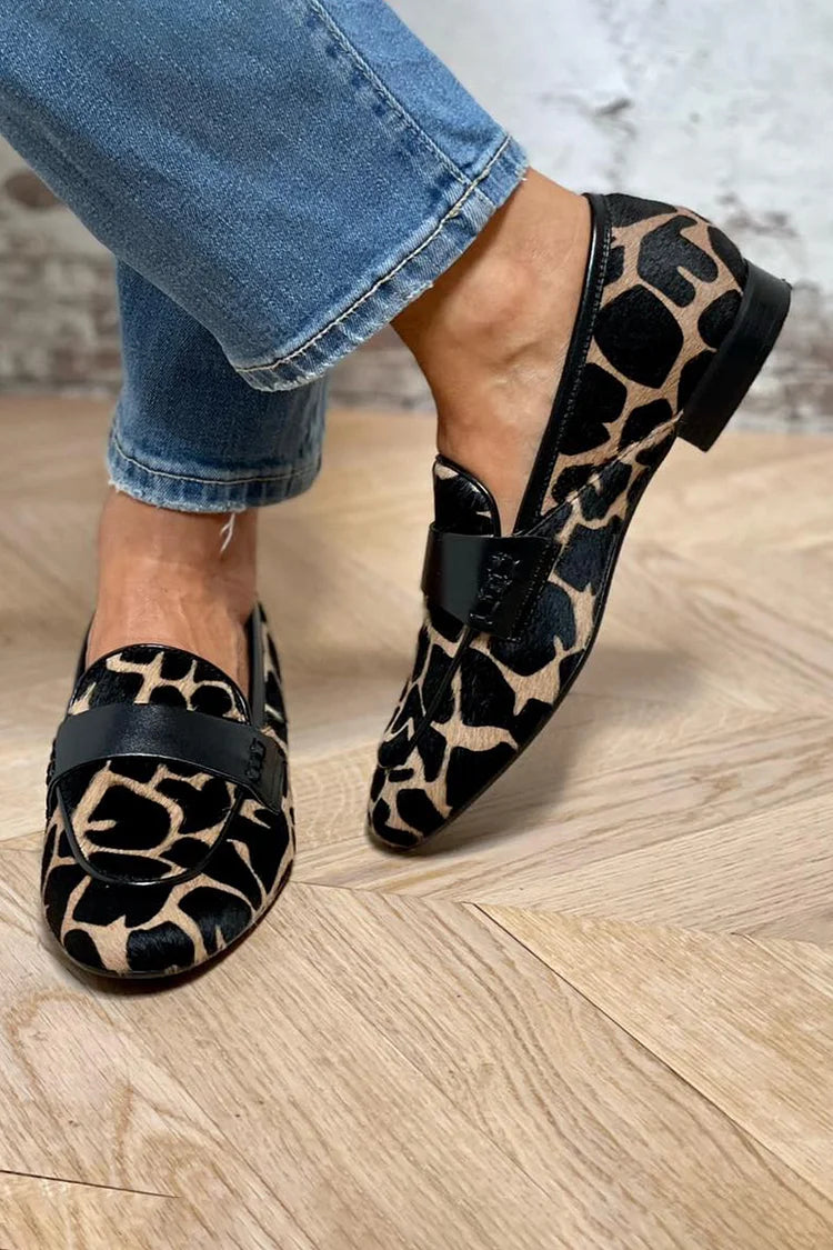 Camille - Mocassins cosy et chics à motif vache