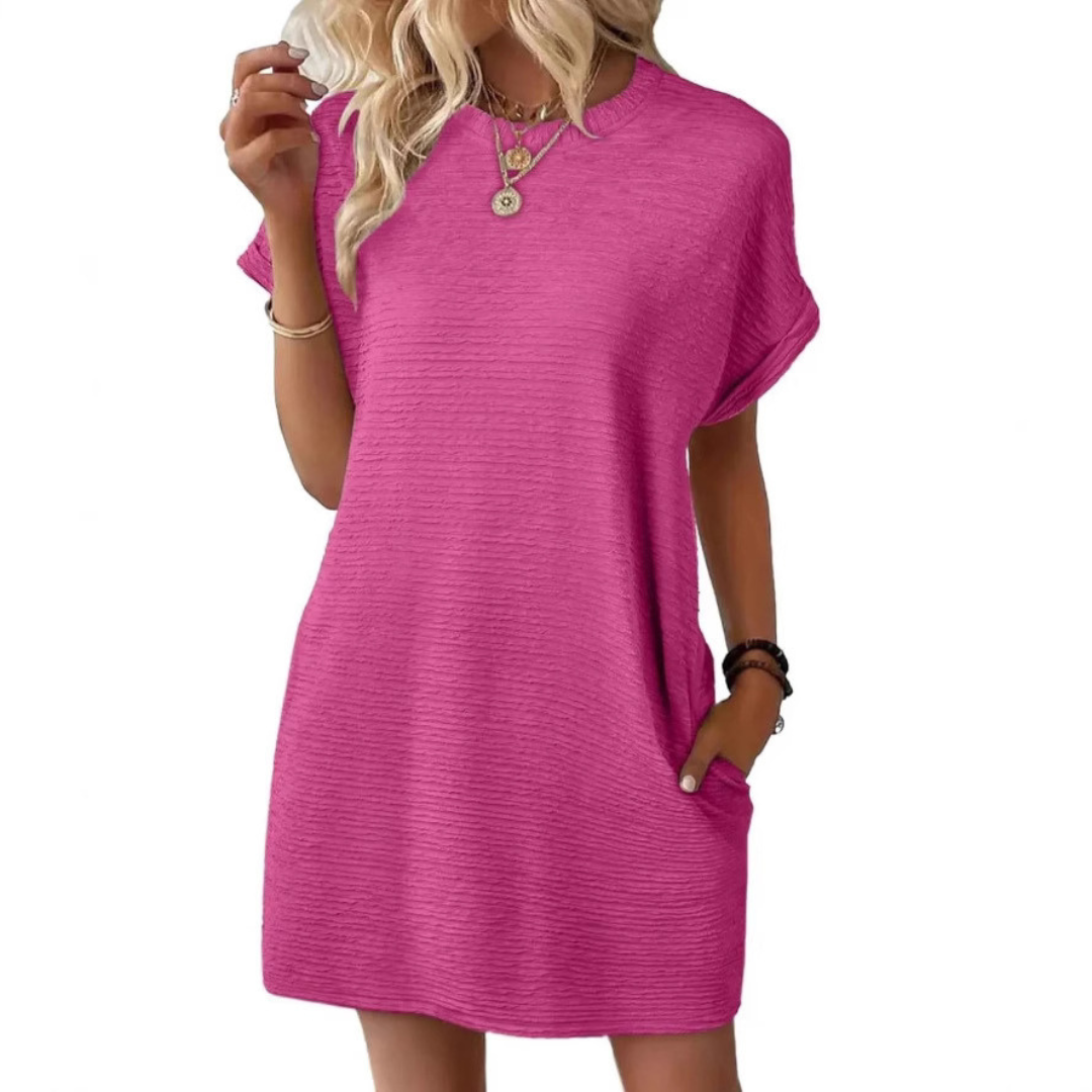 Amandine – Robe d'été minimaliste à col rond