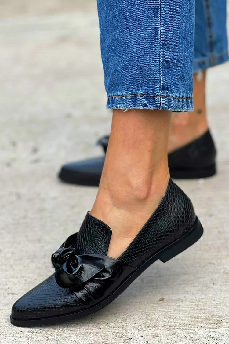 Isalène - Mocassins élégants avec imprimé façon cuir de serpent