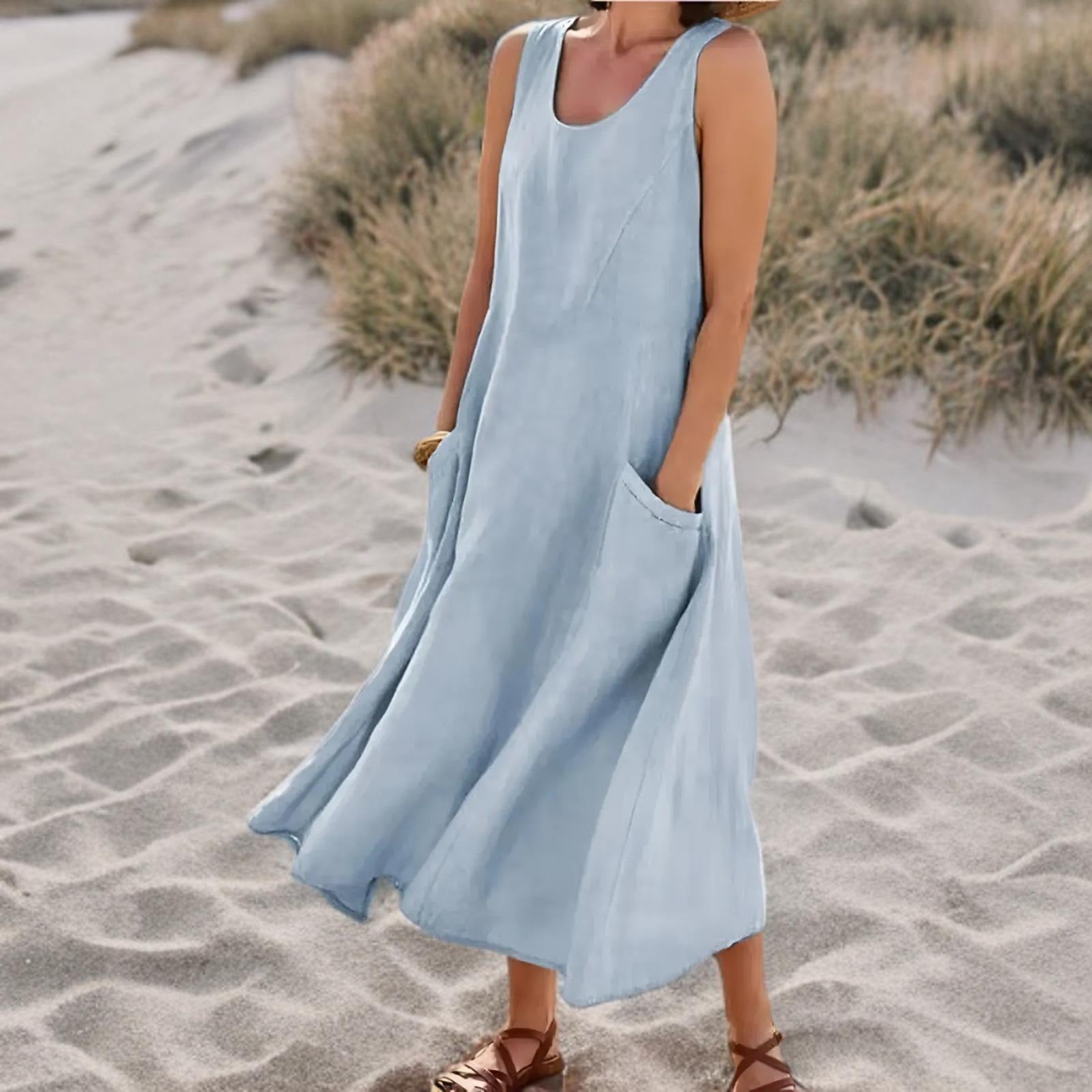 Ambrelys – Robe fluide sans manches avec poches