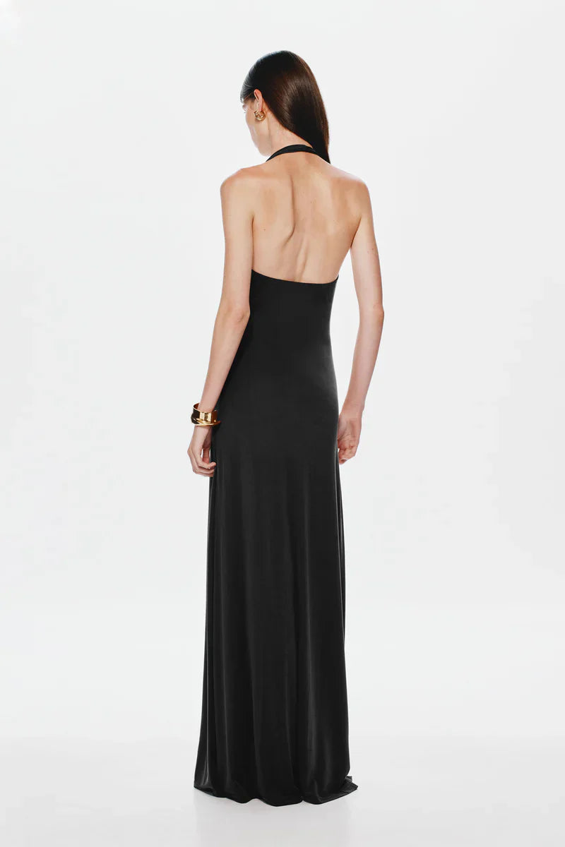 Aliane – Robe longue drapée en cupro