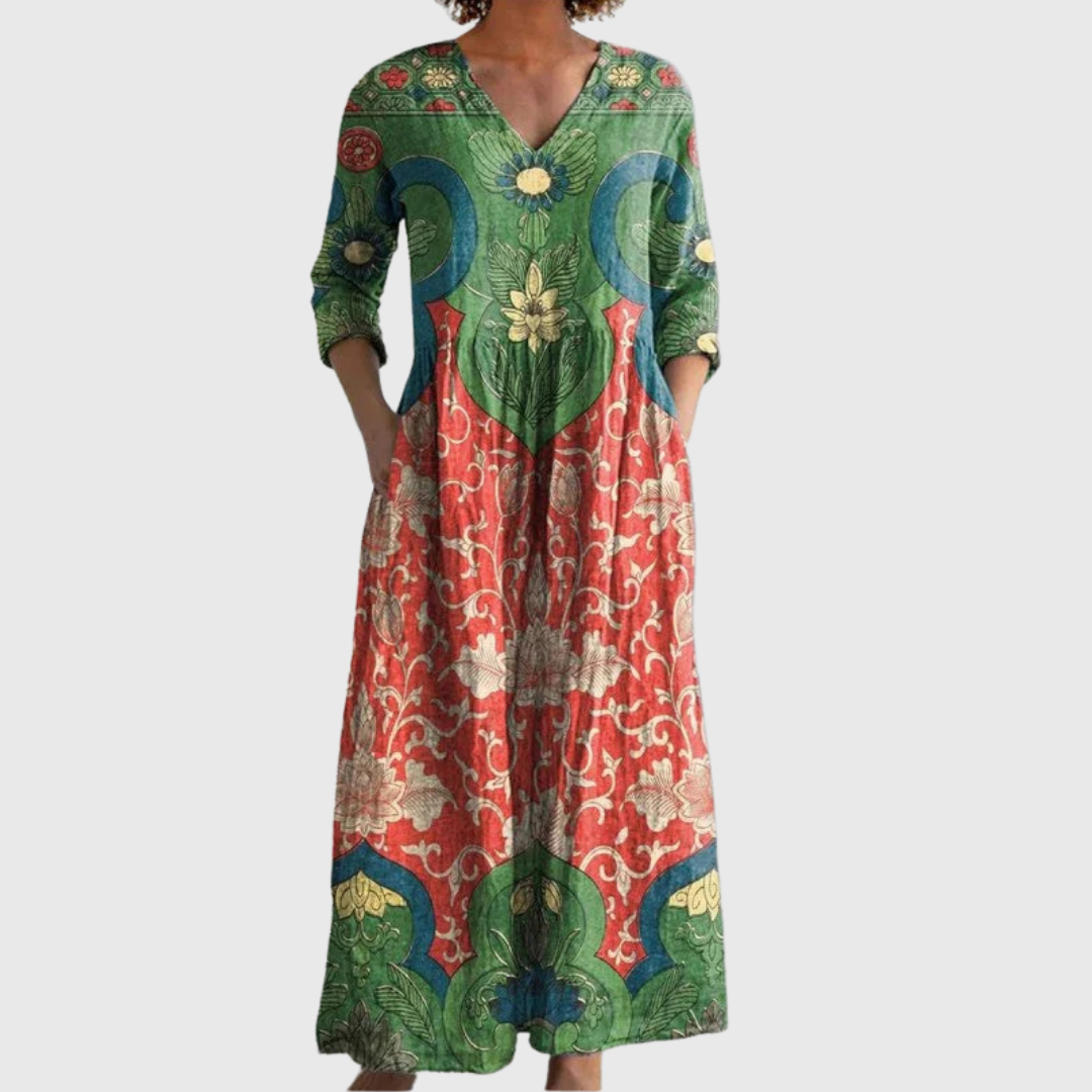Hyacinthe – Robe longue fleurie vintage
