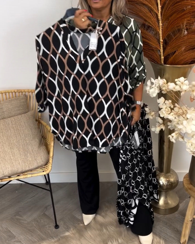 Hélène – Blouse à imprimé graphique