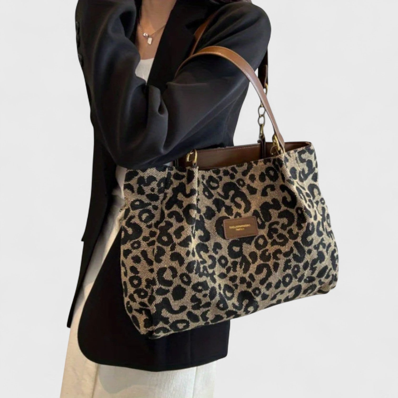 Alizée - Sac shopping motif léopard
