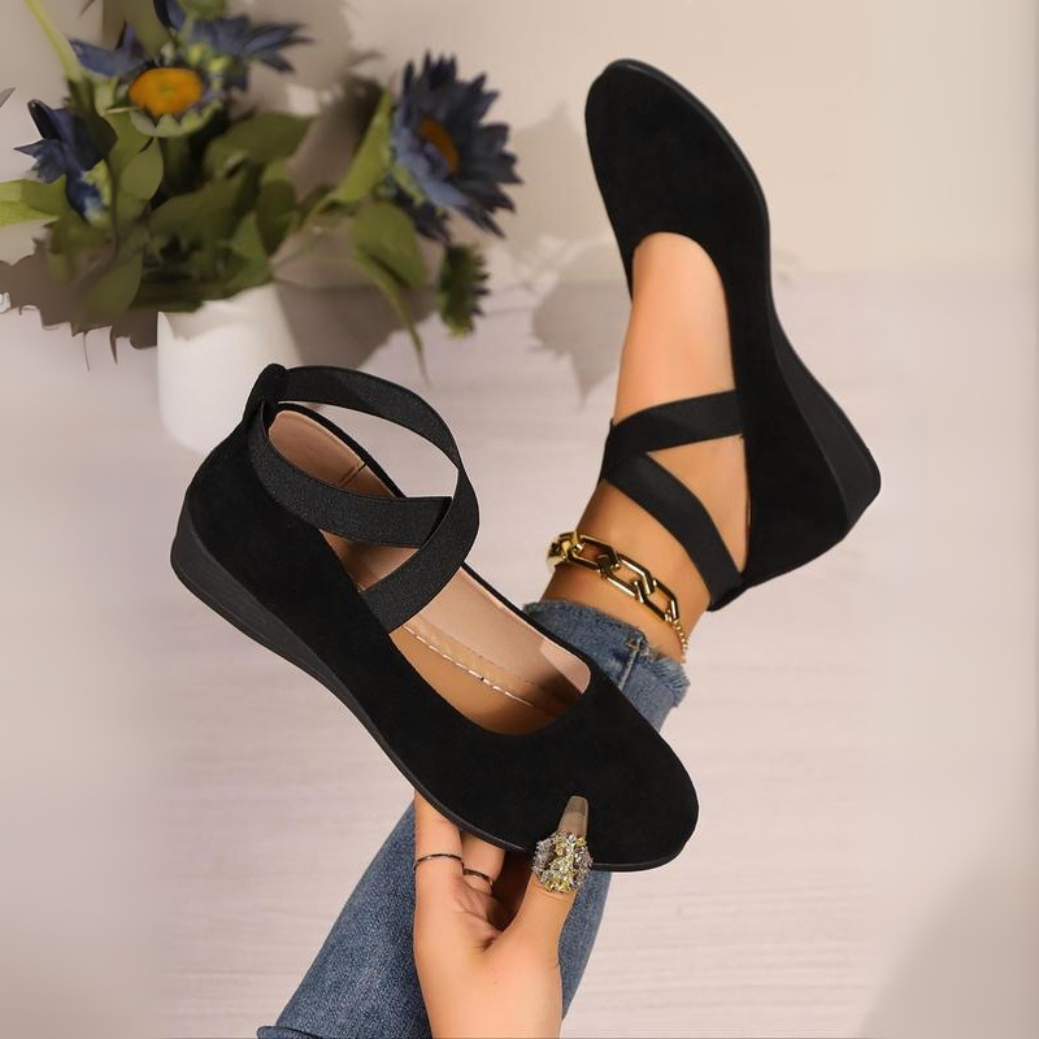 Éliane – Chaussures compensées fermées et confortables