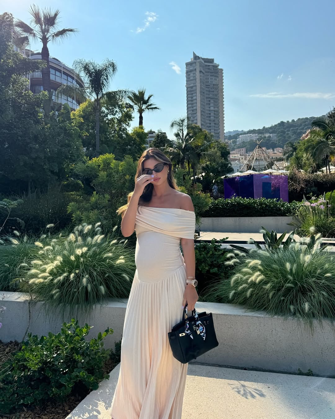 Anaëlle – Robe maxi plissée de maternité
