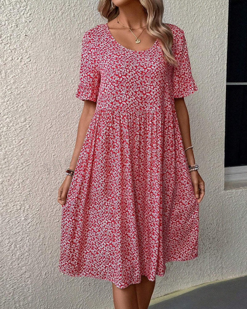 Élénaïs – Robe midi fleurie élégante