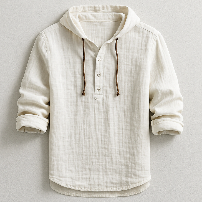 Donatien – Chemise en lin avec capuche