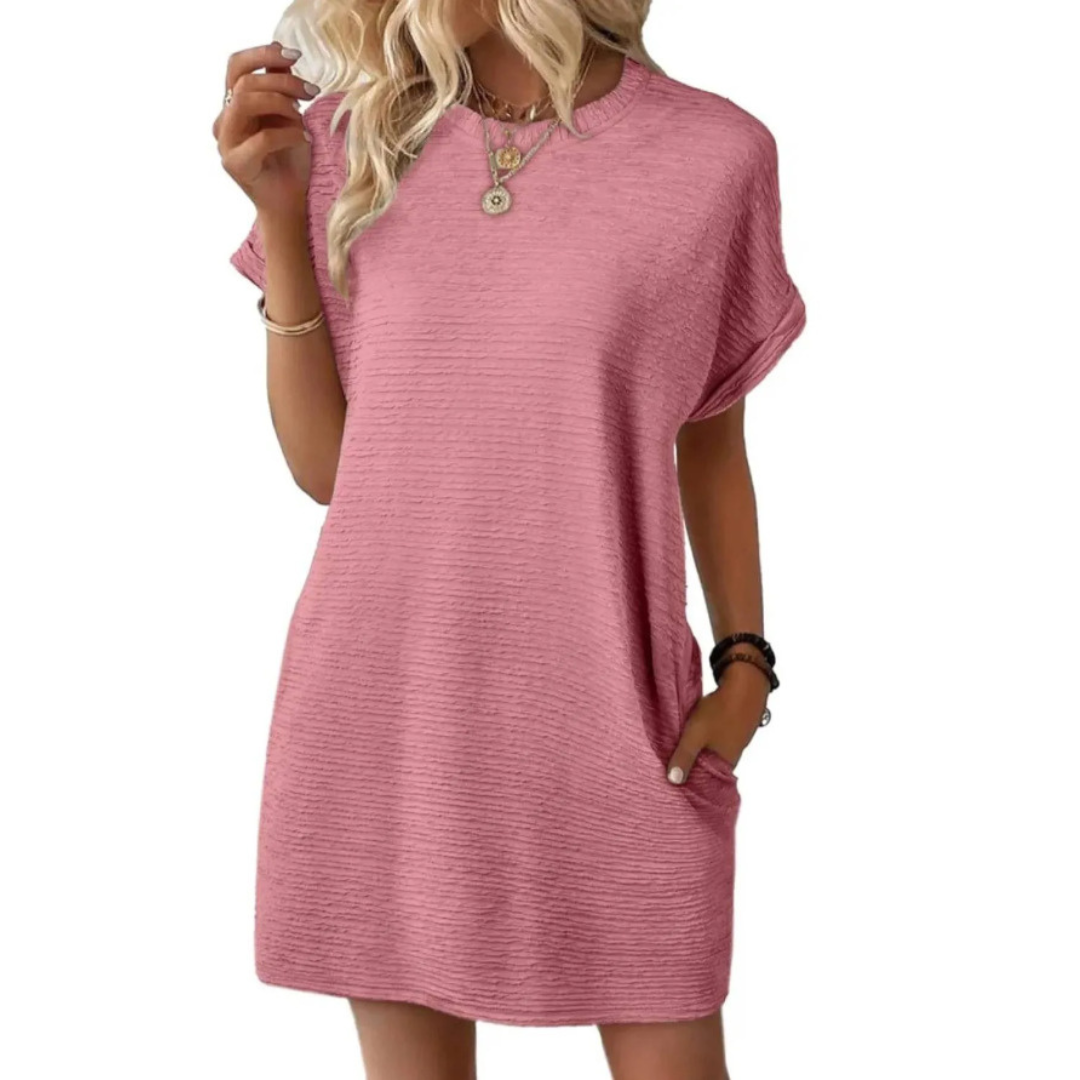 Amandine – Robe d'été minimaliste à col rond