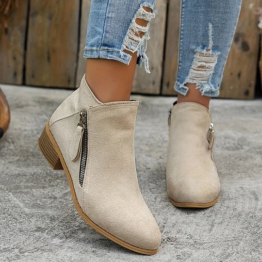 Ambreline – Bottines orthopédiques en cuir avec fermeture éclair