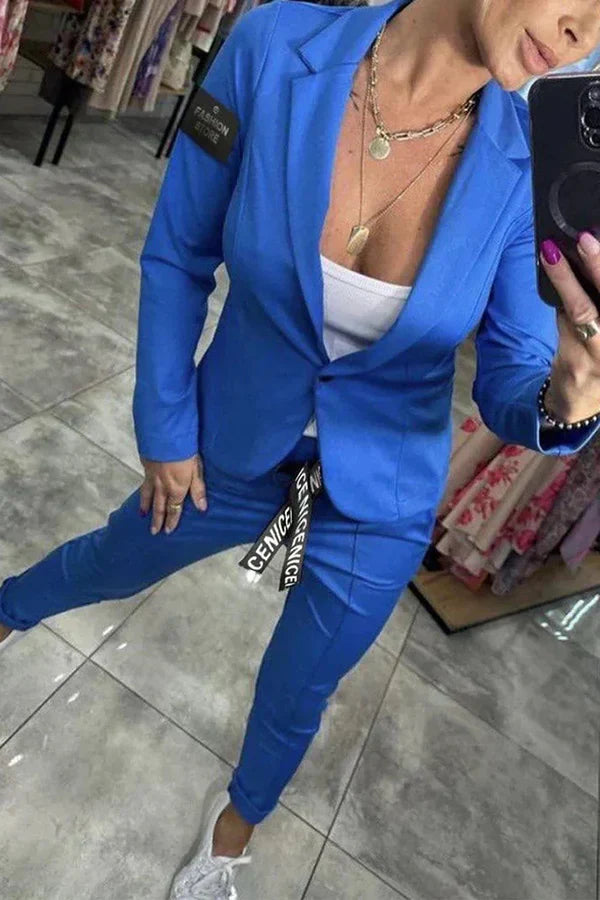 Candice – Ensemble blazer fluide et pantalon décontracté